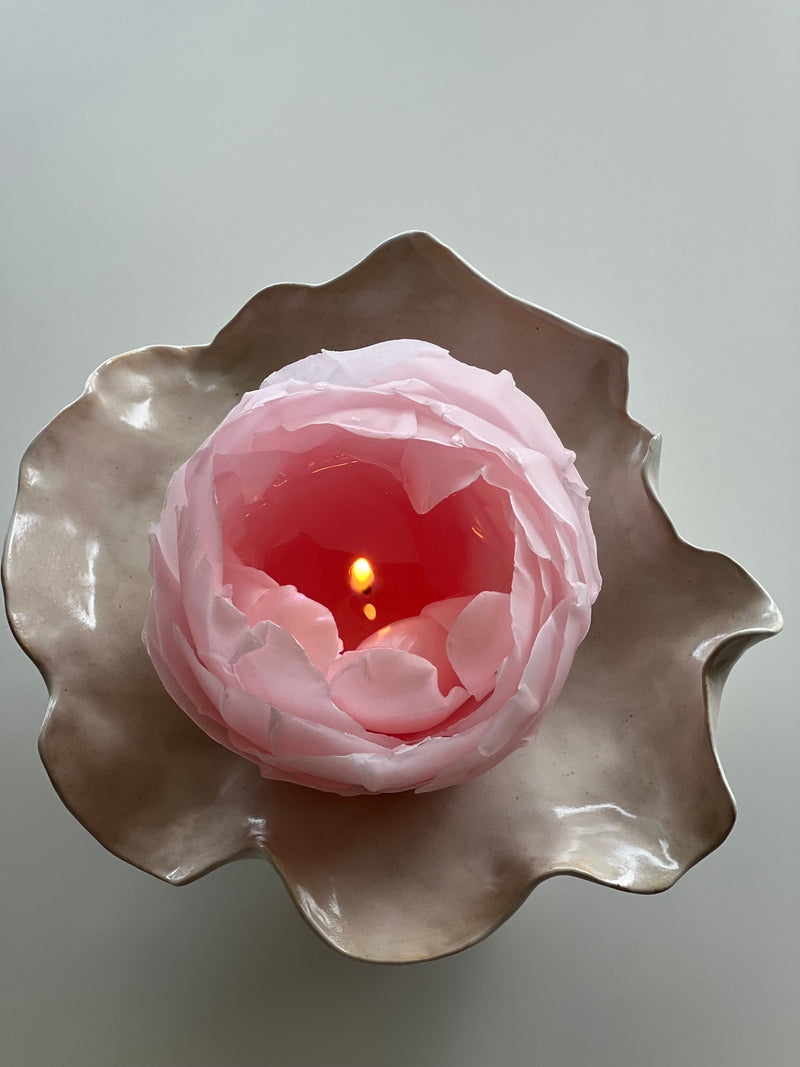 Peony flower candle • Pink